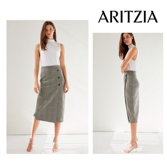 Babaton Dresses & Skirts - Babaton Billy plaid midi wrap skirt - size 2